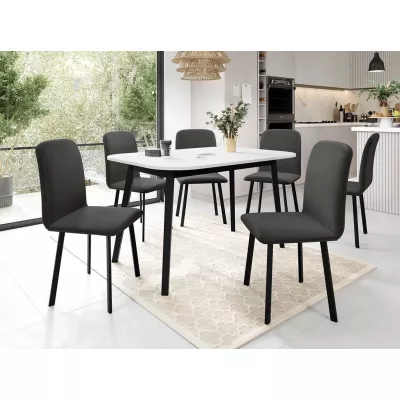 Jedálenský set 6+1 MELRA - biely / čierny / šedý