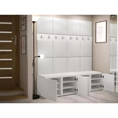Stena do predsiene s botníkom a panelmi 42x42 SELAND 6 - grafit / šedá