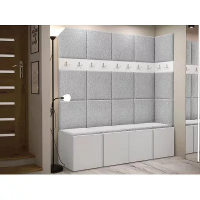 Stena do predsiene s čalúnenými panelmi 42x42 SELAND 2 - biela / šedá