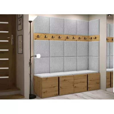 Stena do predsiene s čalúnenými panelmi 42x42 SELAND 2 - artisan / čierna / šedá