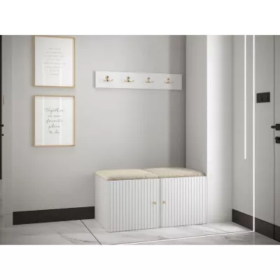 Nábytok do predsiene LURDES 3 - biely / svetlý béžový