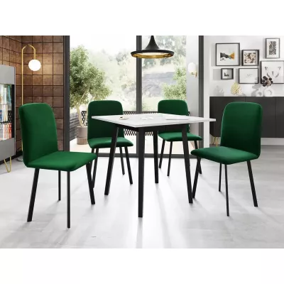 Jedálenský set 4+1 PHOBIE - biely / čierny / zelený