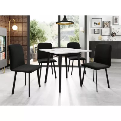 Jedálenský set 4+1 PHOBIE - biely / čierny