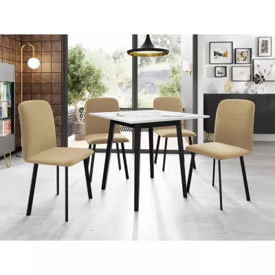 Jedálenský set 4+1 PHOBIE - biely / čierny / hnedý
