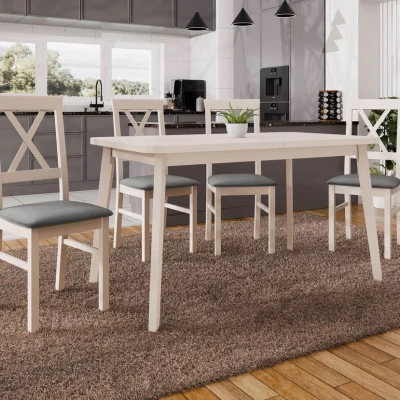 Jedálenská zostava s rozkladacím stolom 4+1 ADELBITE 12 - kašmír / svetlá šedá