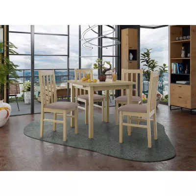 Jedálenský rozkladací stôl 80 cm so 4 stoličkami ADELBITE 4 - dub sonoma / hnedá 1