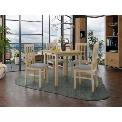 Jedálenský rozkladací stôl 80 cm so 4 stoličkami ADELBITE 4 - dub sonoma / šedá