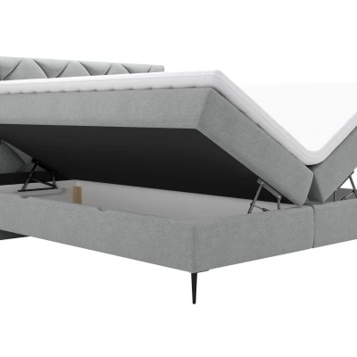 Kontinentálna dvojlôžková posteľ 160x200 ARMADO - béžová / čierne nôžky