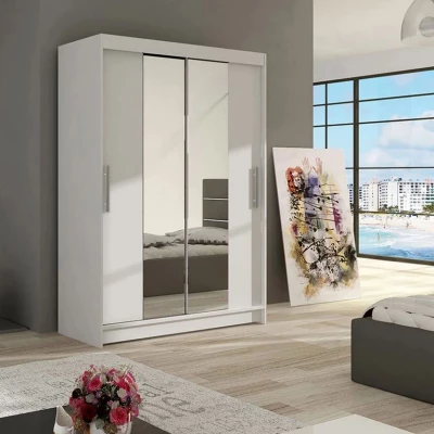 Šatníková skriňa so zrkadlom 120 cm GASPARA 2 - biela