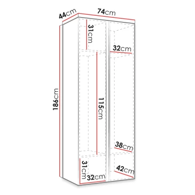Úzka skriňa do predsiene 74 cm LURDES - čierna