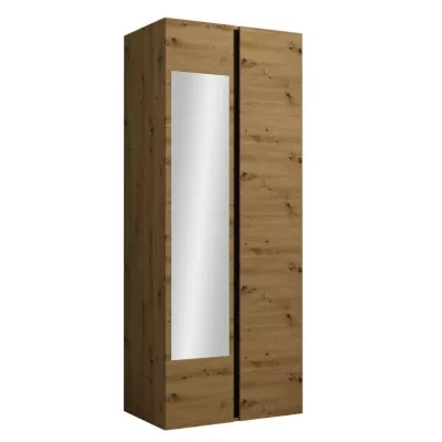 Zrkadlová skriňa do predsiene 74 cm SELAND - dub artisan / čierna