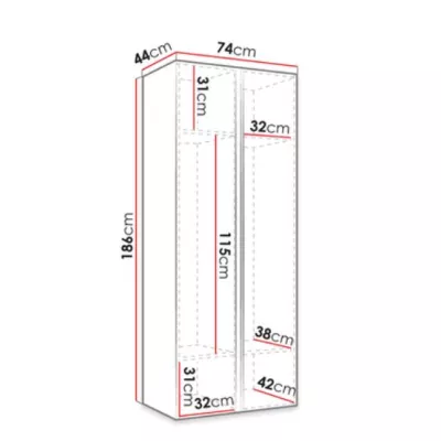 Šatníková skriňa do predsiene 74 cm SELAND - biela