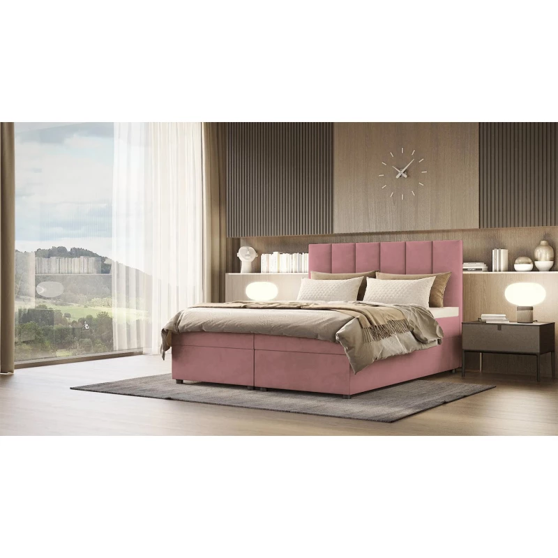 Hotelová posteľ DELTA 1 - 140x200, tmavo ružová
