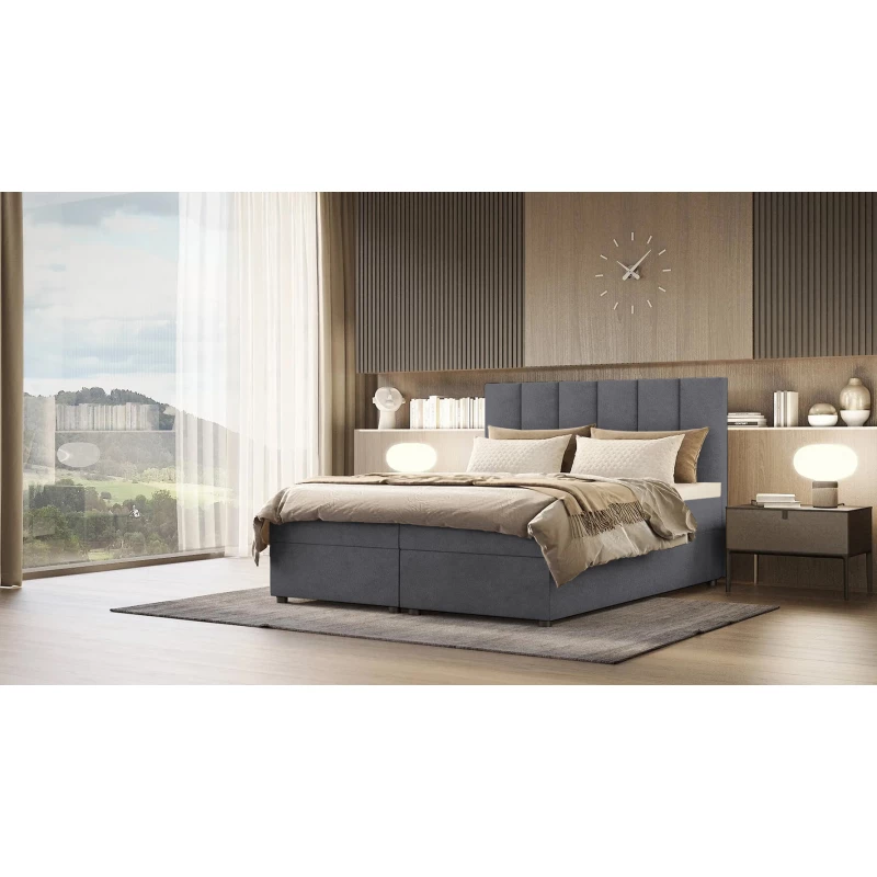 Čalúnená posteľ DELTA 2 - 160x200, tmavo šedá