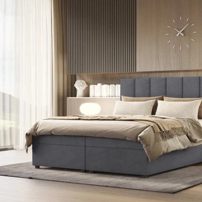 Čalúnená posteľ DELTA 2 - 200x200, tmavo šedá