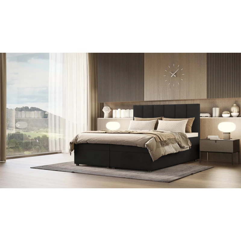 Boxspringová posteľ DELTA 3 - 160x200, čierna