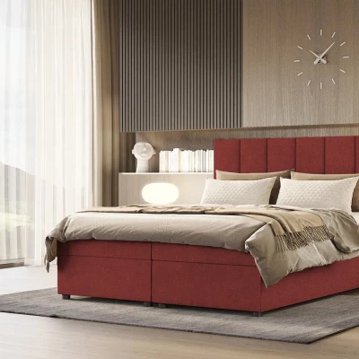 Kontinentálna posteľ DELTA 4 - 140x200, tmavo červená