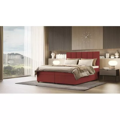 Kontinentálna posteľ DELTA 4 - 140x200, tmavo červená