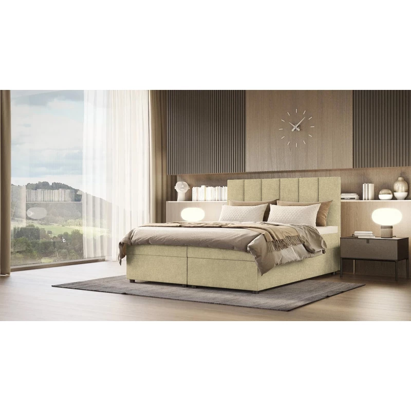 Kontinentálna posteľ DELTA 4 - 160x200, ecru