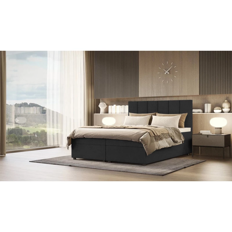 Kontinentálna posteľ DELTA 4 - 180x200, čierna