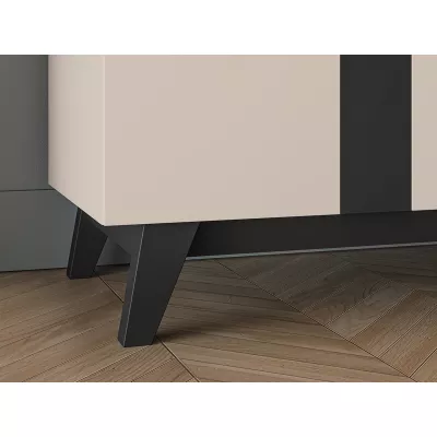 Šatníková skriňa 90 cm CHARLOTTE - kašmír / čierna
