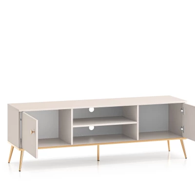 TV stolík LUNA - béžový / zlatý