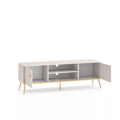 TV stolík LUNA - béžový / zlatý