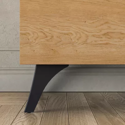 Šatníková skriňa 95 cm ANNIKA - dub baltic dune / jaseň portland čierny