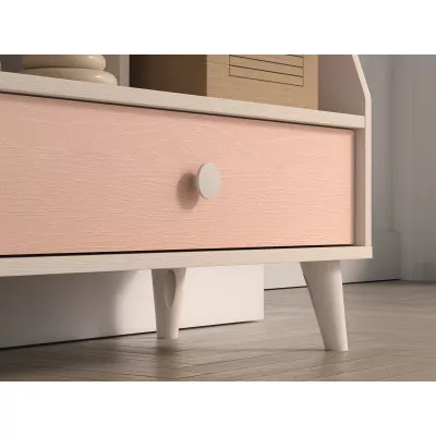 Regál so šuplíkom do detskej izby OLIVIA - béžový / ružový