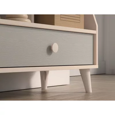Regál so šuplíkom do detskej izby OLIVIA - béžový / šedý