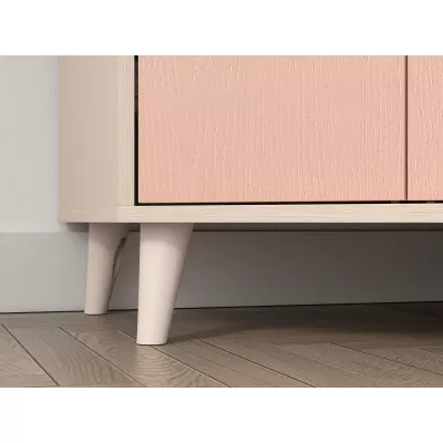 Rohová šatníková skriňa 80 cm do detskej izby OLIVIA - béžová / ružová