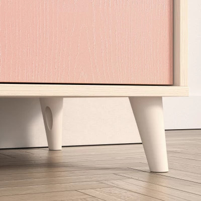 Dvojdverová šatníková skriňa 80 cm do detskej izby OLIVIA - béžová / ružová