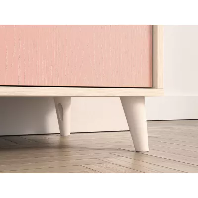 Dvojdverová šatníková skriňa 80 cm do detskej izby OLIVIA - béžová / ružová