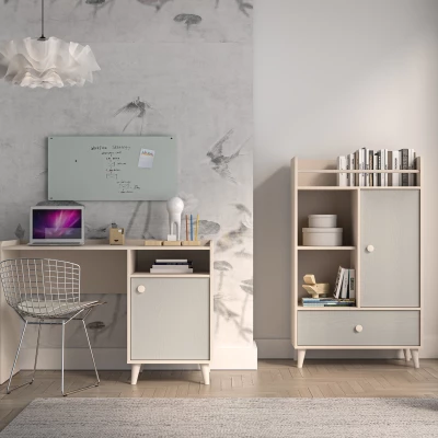 Písací stôl do detskej izby OLIVIA - béžový / šedý
