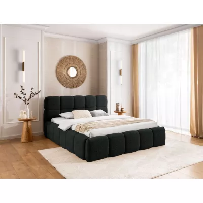 Manželská čalúnená posteľ 160x200 ZOUZETE - čierna