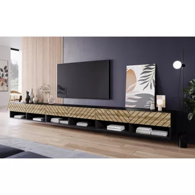 TV stolík CALIBURI 300 - čierny / dub wotan