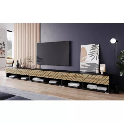 TV stolík CALIBURI 300 - čierny / dub wotan