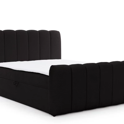Boxspringová posteľ 200x200 SEMINOLE - čierna + topper