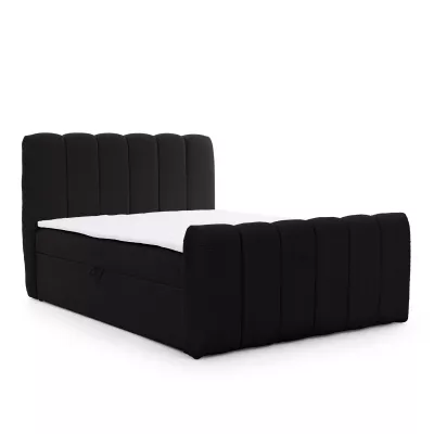 Boxspringová posteľ 200x200 SEMINOLE - čierna + topper