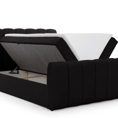 Boxspringová posteľ 200x200 SEMINOLE - čierna + topper