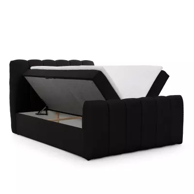 Boxspringová posteľ 200x200 SEMINOLE - čierna + topper