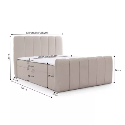Boxspringová posteľ 200x200 SEMINOLE - čierna + topper