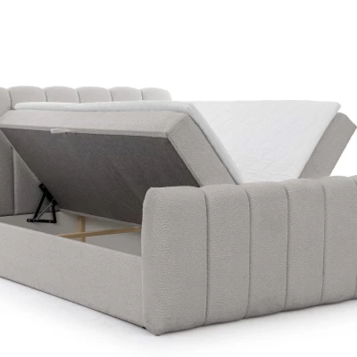 Boxspringová posteľ 200x200 SEMINOLE - šedá + topper