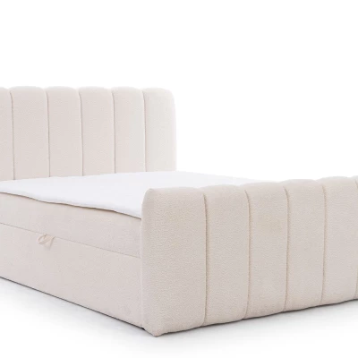 Boxspringová posteľ 200x200 SEMINOLE - krémová + topper