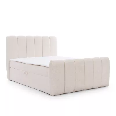 Boxspringová posteľ 200x200 SEMINOLE - krémová + topper