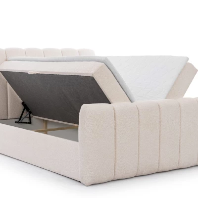 Boxspringová posteľ 200x200 SEMINOLE - krémová + topper