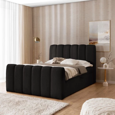 Boxspringová posteľ 160x200 SEMINOLE - čierna + topper