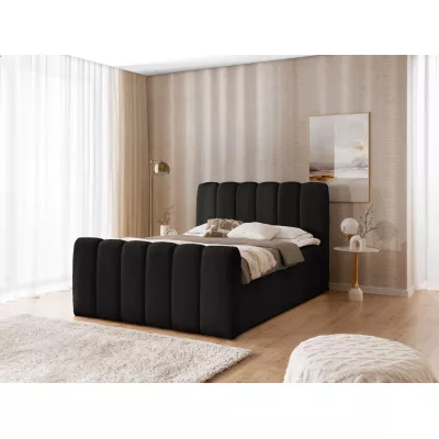 Boxspringová posteľ 160x200 SEMINOLE - čierna + topper