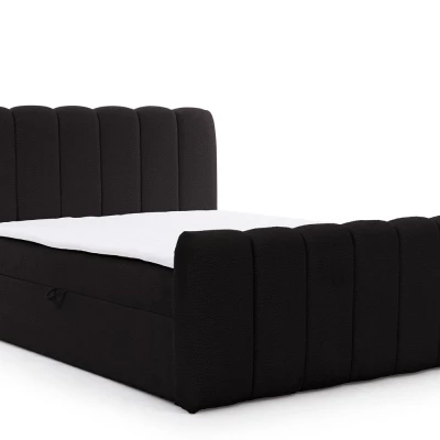 Boxspringová posteľ 160x200 SEMINOLE - čierna + topper