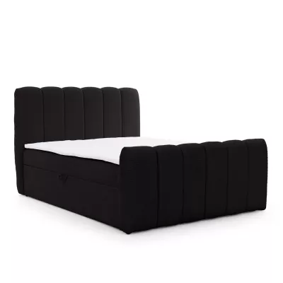 Boxspringová posteľ 160x200 SEMINOLE - čierna + topper